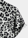 Men's Cotton Casual Leopard-Print Short Sleeve Shirt