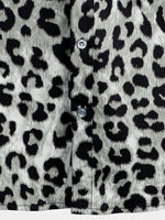 Men's Cotton Casual Leopard-Print Short Sleeve Shirt