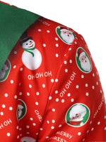 Men's Christmas Snowman Santa Print Funny Outfit Xmas Themed Vacation Long Sleeve Shirt