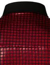 Men's Dress Shirt Sequins Button Down Long Sleeve Shirts Disco Party Costume
