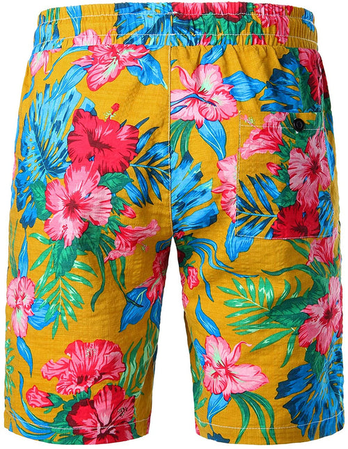 Men's Cotton Casual Flower Hawaiian Shorts