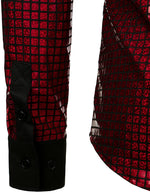 Men's Dress Shirt Sequins Button Down Long Sleeve Shirts Disco Party Costume