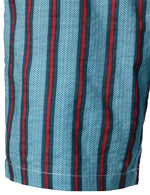 Men's Blue Stripe Casual Button Up Hawaiian Shirts & Shorts Set