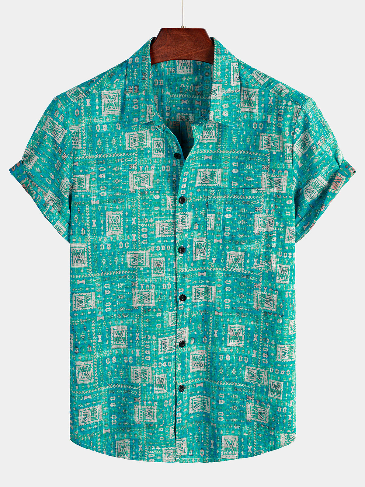 Men's Casual Holiday Pocket Hawaiian Shirt
