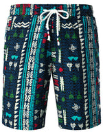 Men's Navy Blue Retro Casual Cotton Summer Shorts