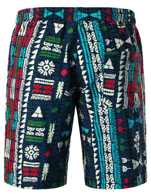 Men's Navy Blue Retro Casual Cotton Summer Shorts