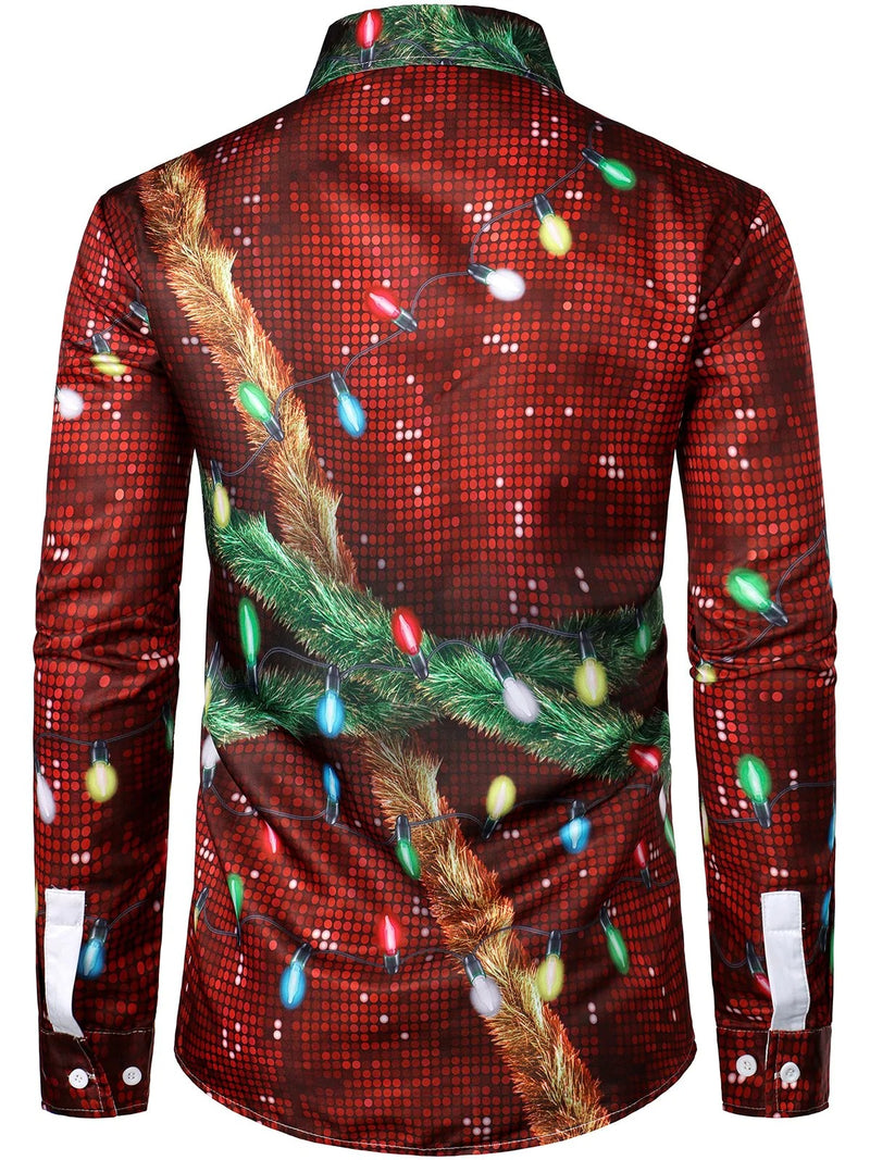 Bundle Of 2|Men's Printed Regular Fit Festive Long Sleeve Shirt