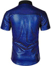 Men's Dress Shirt Sequins Button Down Shirts Disco Party Costume