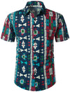 Men's Vintage Boho Short Sleeve Shirt & Shorts Set