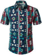 Men's Vintage Boho Short Sleeve Shirt & Shorts Set