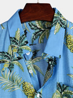 Men's Tropical Fruit Pineapple Holiday Cotton Shirt