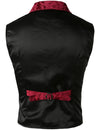 Mens Victorian Suit Vest Steampunk Gothic Waistcoat Red Vest
