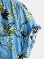 Men's Tropical Fruit Pineapple Holiday Cotton Shirt