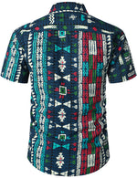 Men's Vintage Boho Short Sleeve Shirt & Shorts Set