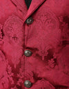 Mens Victorian Suit Vest Steampunk Gothic Waistcoat Red Vest