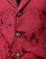 Mens Victorian Suit Vest Steampunk Gothic Waistcoat Red Vest