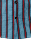 Men's Blue Stripe Casual Button Up Hawaiian Shirts & Shorts Set