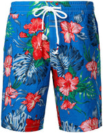 Men's Flower Casual Button Down Hawaiian Shirts&Shorts