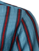 Men's Blue Stripe Casual Button Up Hawaiian Shirts & Shorts Set