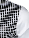 Mens Dress Shirt Silver Sequins Long Sleeve Button Down Disco Shirt Party Costume