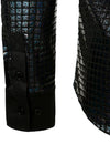 Men's Dress Shirt Sequins Button Down Long Sleeve Shirts Disco Party Costume