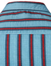 Men's Blue Stripe Casual Button Up Hawaiian Shirts & Shorts Set