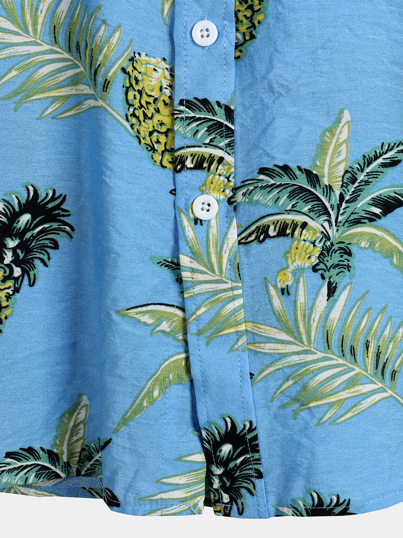 Men's Tropical Fruit Pineapple Holiday Cotton Shirt
