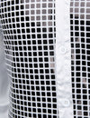 Mens Dress Shirt Silver Sequins Long Sleeve Button Down Disco Shirt Party Costume