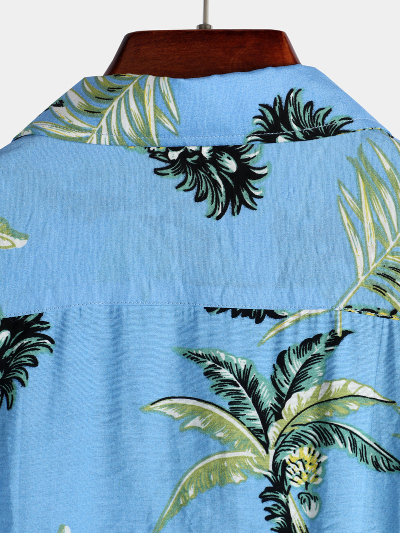 Men's Tropical Fruit Pineapple Holiday Cotton Shirt