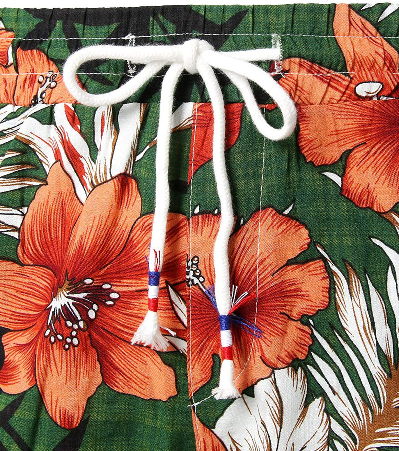 Men's Cotton Casual Flower Hawaiian Shorts