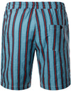 Men's Blue Stripe Casual Button Up Hawaiian Shirts & Shorts Set