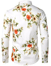 Men's Floral Long Sleeve Cotton Casual Button Up  Shirt