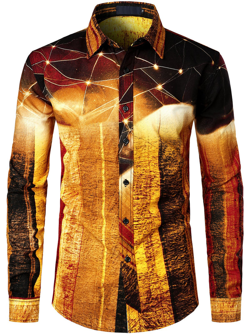 Men's Casual Long Sleeve Cotton Retro Shirt
