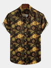 Men's Short Sleeve Retro Print Casual Shirt