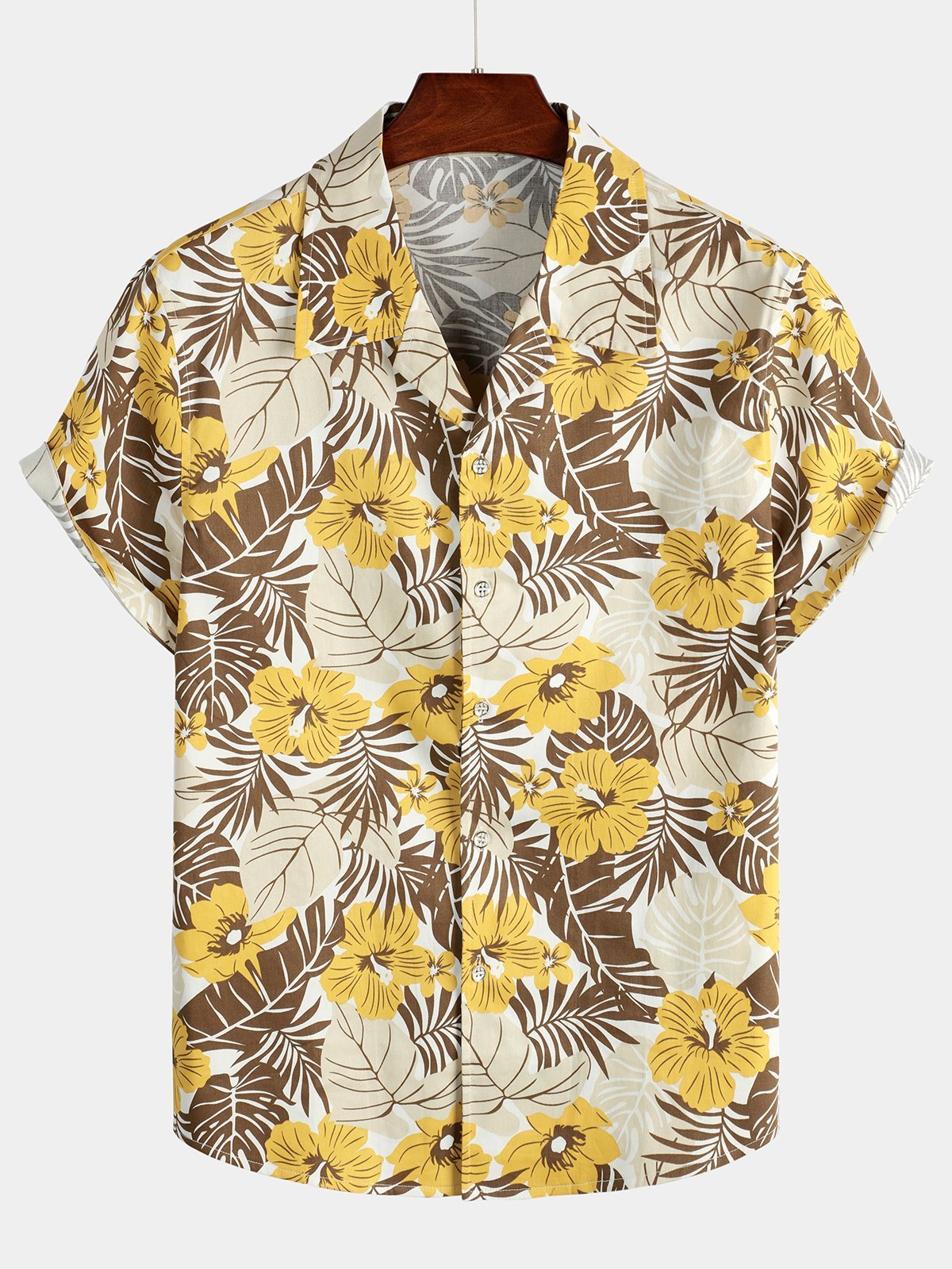 Men's Short Sleeve Floral Tropical Hawaiian Shirt