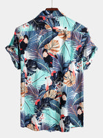 Men's Tropical Holiday Animal Print Cotton Shirt