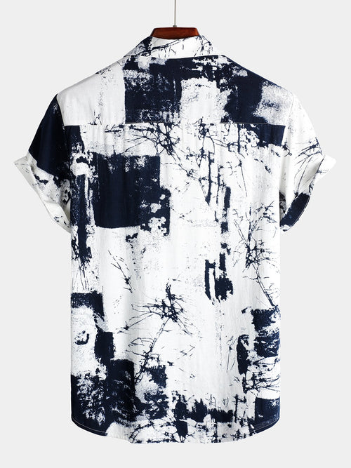 Men's Retro Short Sleeve Holiday Casual Shirt