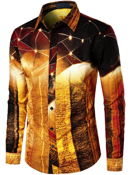 Men's Casual Long Sleeve Cotton Retro Shirt