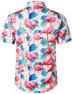 Men's Flamingo Print Hawaiian Shirt & Shorts Set