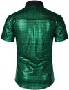 Men's Dress Shirt Sequins Button Down Shirts Disco Party Costume