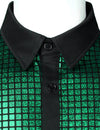 Men's Dress Shirt Sequins Button Down Shirts Disco Party Costume