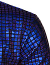 Men's Dress Shirt Sequins Button Down Long Sleeve Shirts Disco Party Costume