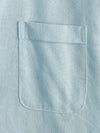 Men's Solid Color Stand Collar Half Button Pocket Front Shirt