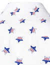 Men's Stars and Flag Print White Button Long Sleeve Shirt
