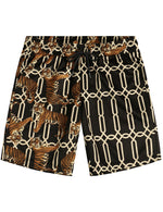 Men's Retro Tiger Animal Casual Aloha Hawaiian Beach Shorts