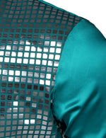 Mens Dress Shirt Silver Sequins Long Sleeve Button Down Disco Shirt Party Costume