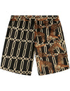 Men's Retro Tiger Animal Casual Aloha Hawaiian Beach Shorts