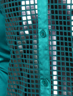 Men's Dress Shirt Sequins Button Down Shirts Disco Party Costume