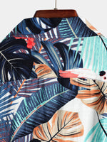 Men's Tropical Holiday Animal Print Cotton Shirt