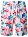 Men's Flamingo Print Hawaiian Shirt & Shorts Set